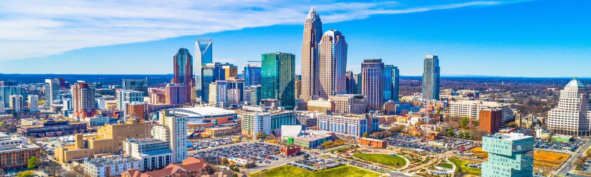 Skyline of the city on a bright clear day